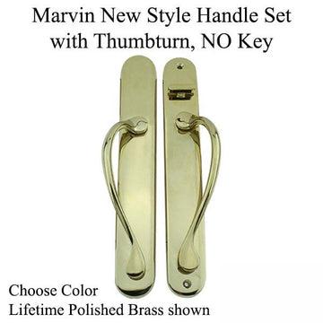 Marvin Sliding Door Wide Handle Set, Active, Keyed with Thumbturn, New Style - Choose Color